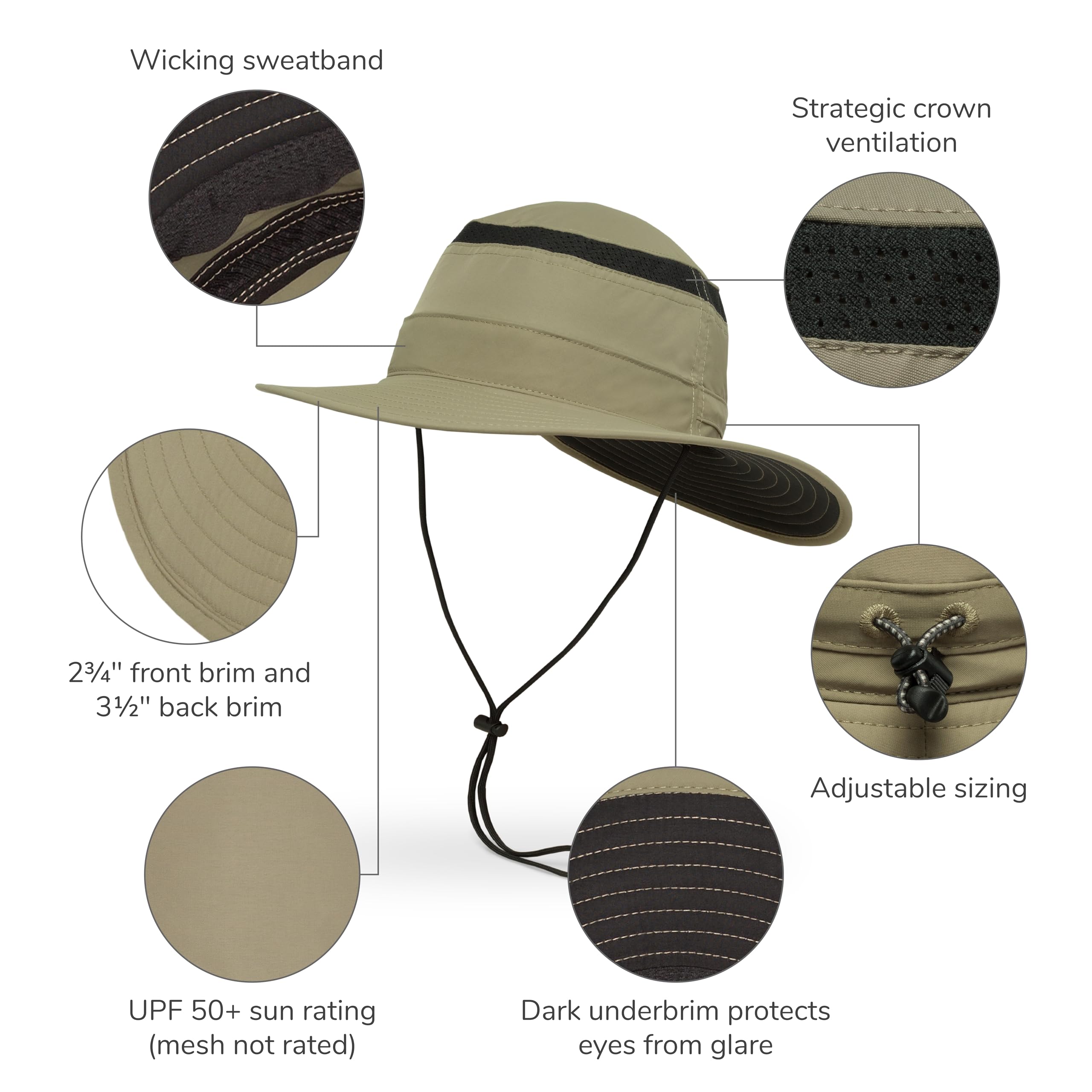 Sunday Afternoons Cruiser Hat side view showing secure fit for windy outdoor adventures