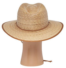 Close-up of 3-inch brim and UPF 50+ labeling