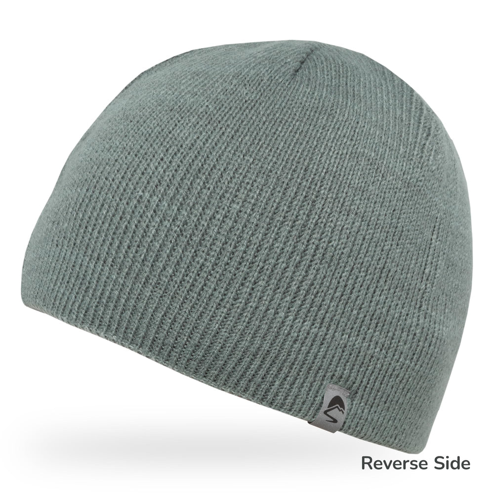 High visibility beanie for running and biking in low light