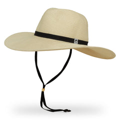 Sunday Afternoons Sojourn Hat cream front view showing wide brim for sun protection.