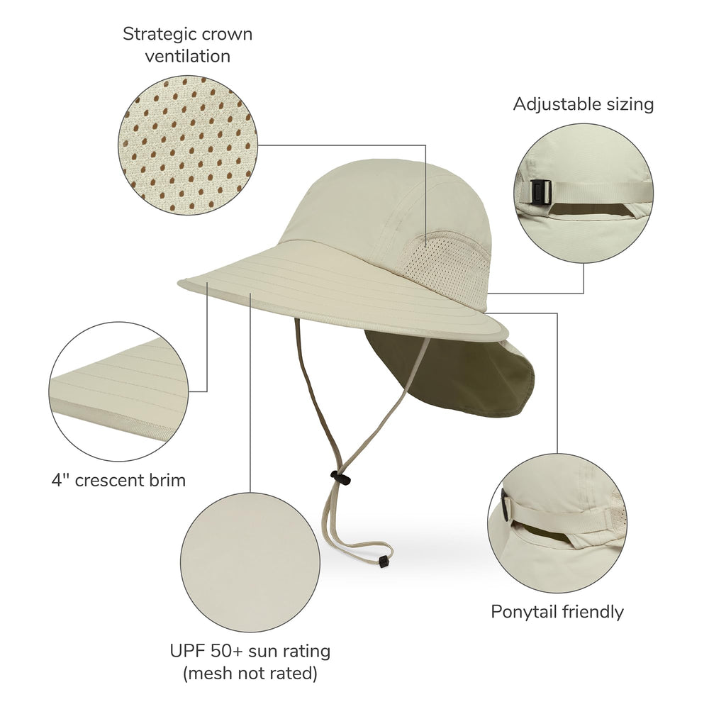 Sunday Afternoons sport hat back view shows neck cape for extended coverage