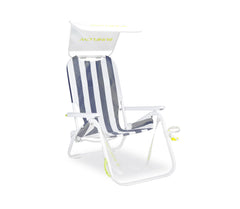 SUNFLOW Shore Thing beach chair folded for compact carry and storage by the shore.