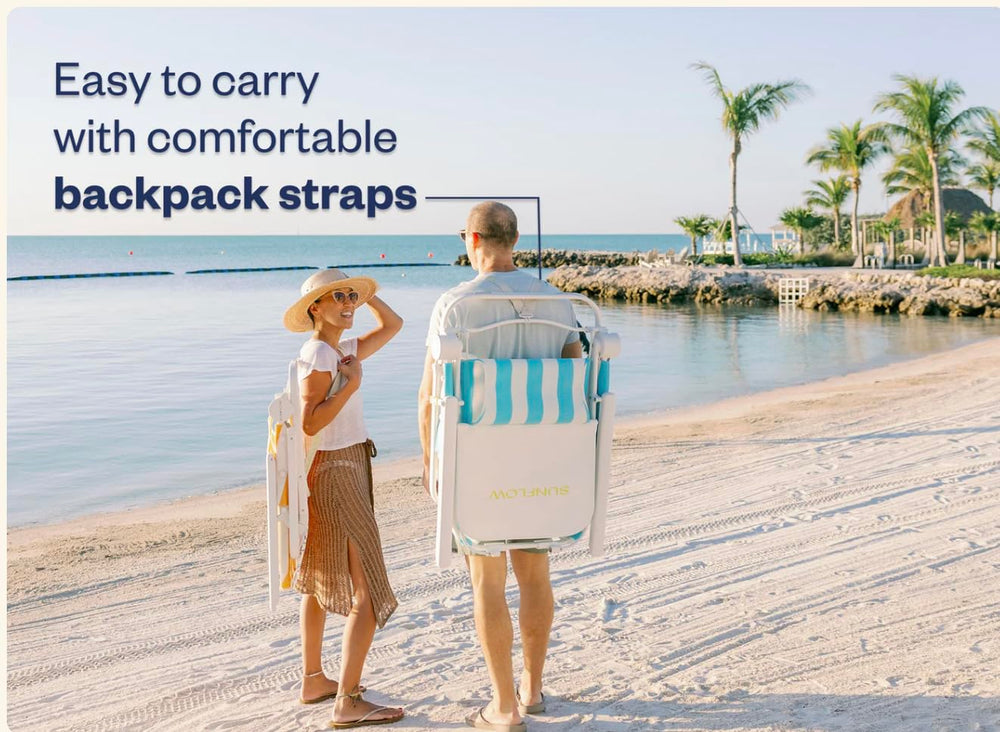 SUNFLOW Tall Sand Dune Chair backpack-carry makes beach trips easy.