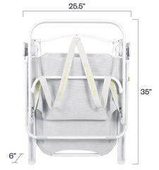 SUNFLOW Tall Sand Dune Chair UPF-50 sunshade protects during beach days.