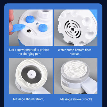 SUNGOOYUE 4000mAh battery enables extended outdoor showers.