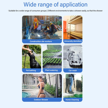 SUNGOOYUE 60-minute runtime for longer rinses after outdoor activities.