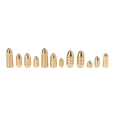 Sungooyue brass sinker closeup shows polished finish and sturdy construction for reliable casting.