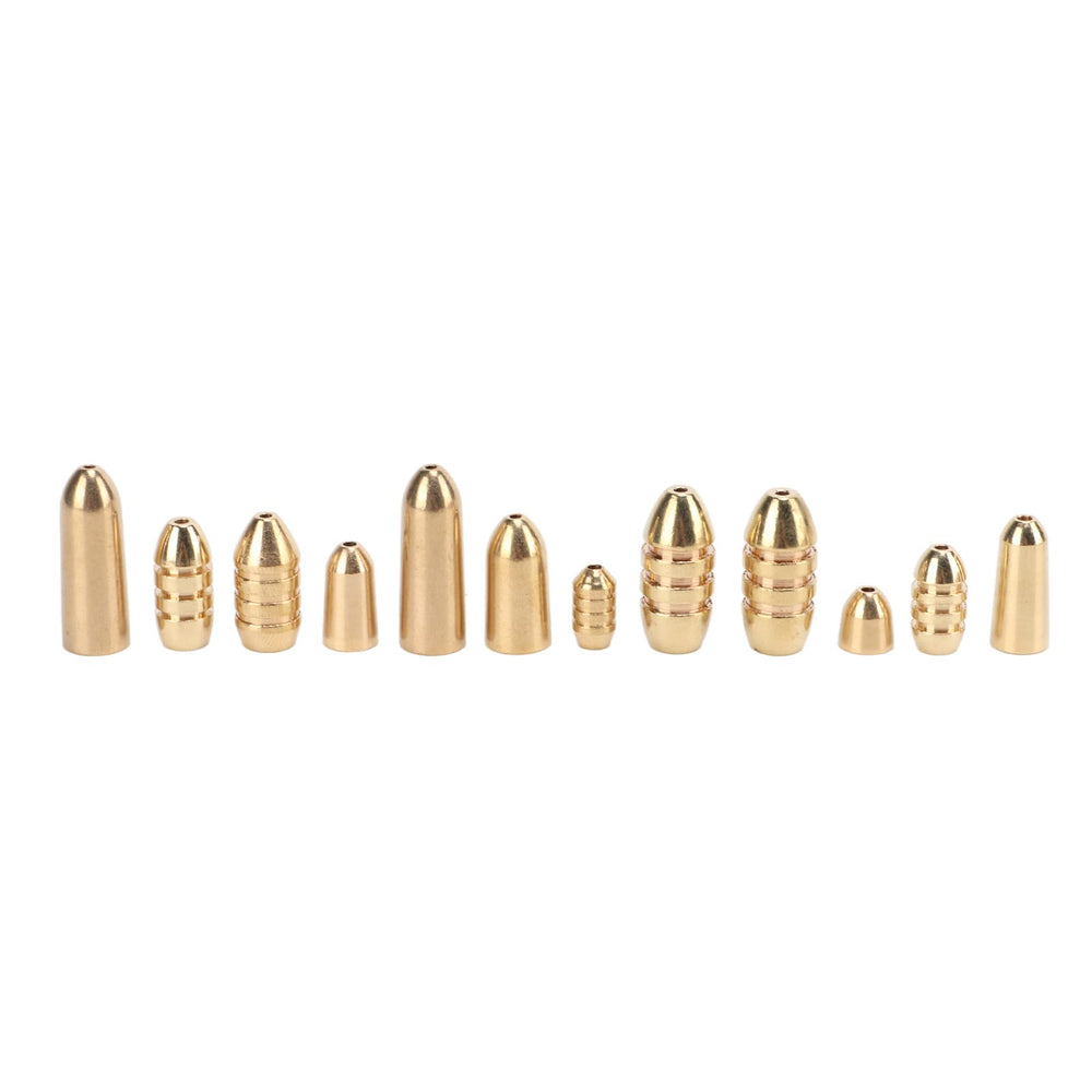 Sungooyue brass sinker closeup shows polished finish and sturdy construction for reliable casting.