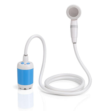 SUNGOOYUE portable shower pump with massage head for a comfortable outdoor rinse.