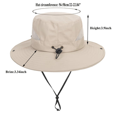 Wide brim shields head and neck from sun