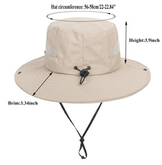 Wide brim shields head and neck from sun