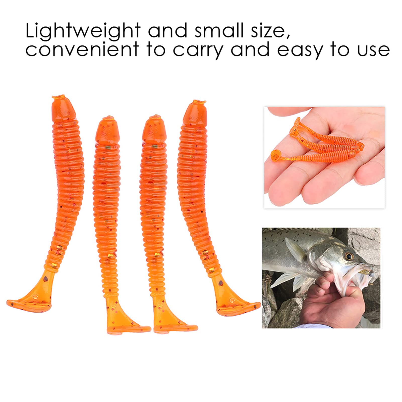 Sunicon soft-plastic bass worm orange for realistic bait action