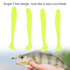 Sunicon soft-plastic T-tail close-up showing realistic texture
