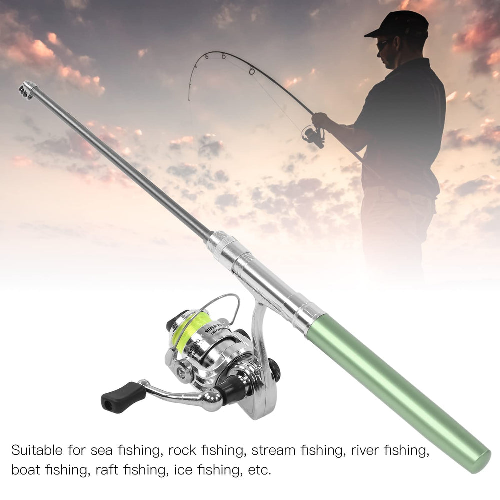 Sunicon spinning reel unit green offers smooth operation on the go.