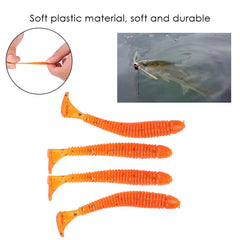Sunicon orange T-tail lure with lifelike movement to tempt bass