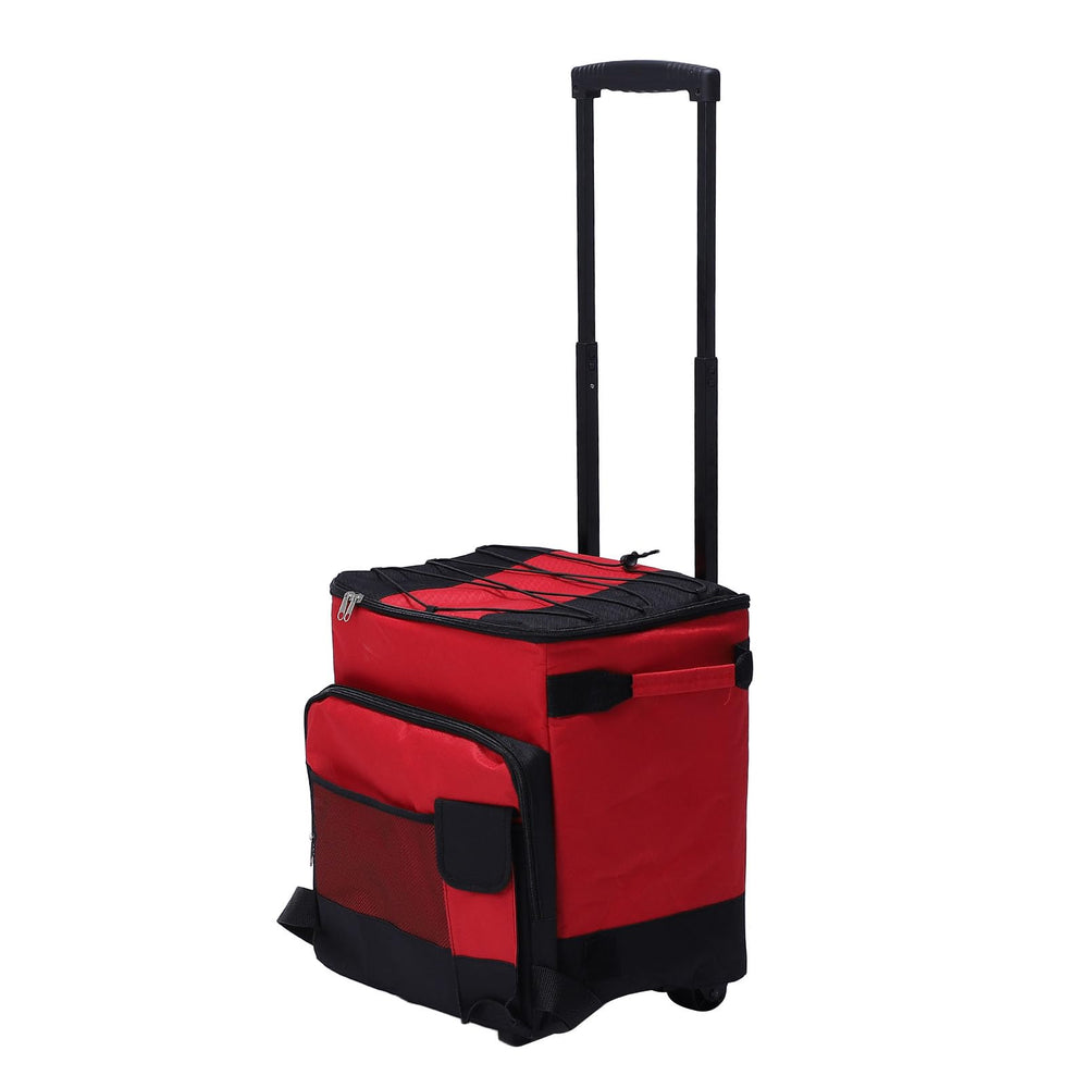 Sunisfa 43L cooler extended pull rod for comfortable height.
