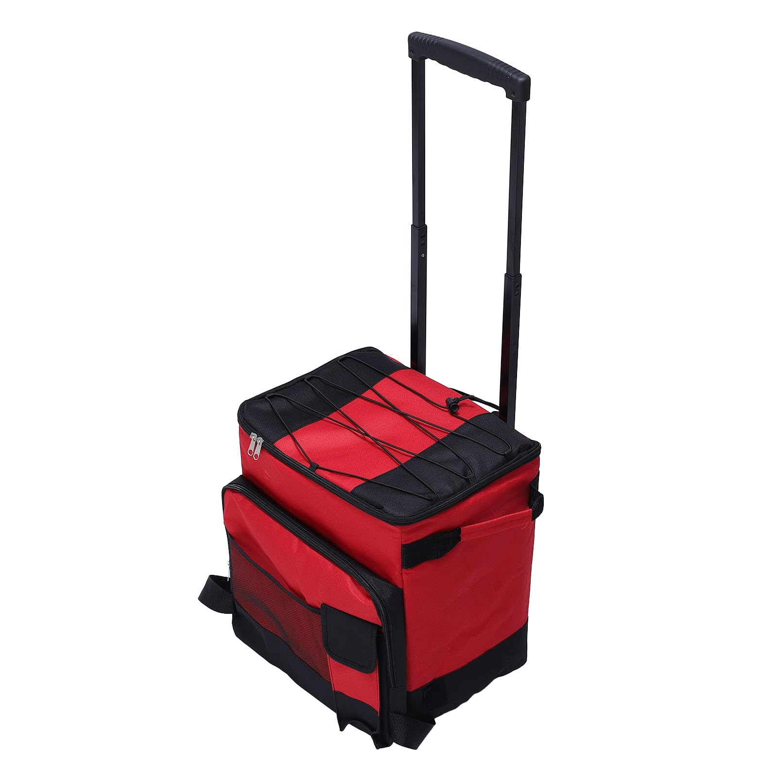 Sunisfa Rolling Cooler 43L side view in red for easy transport.
