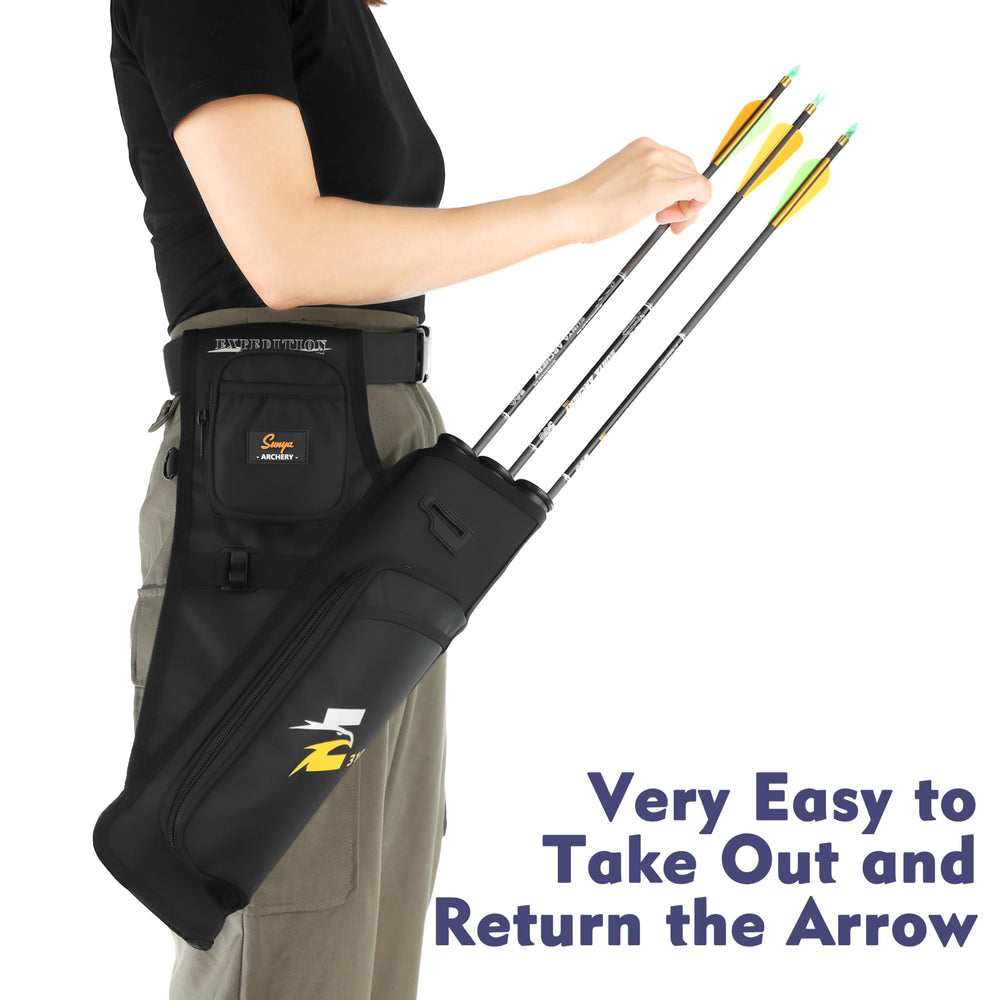 SUNYA Archery Hip Quiver 16.5 inch tubes hold 9-12 arrows for quick reloads
