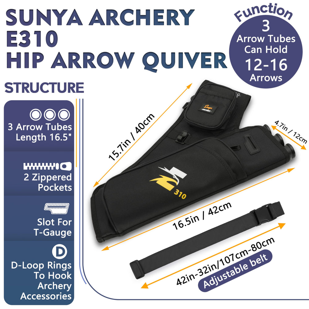 SUNYA hip quiver belt with D-loop for secure accessory hooks during field sessions