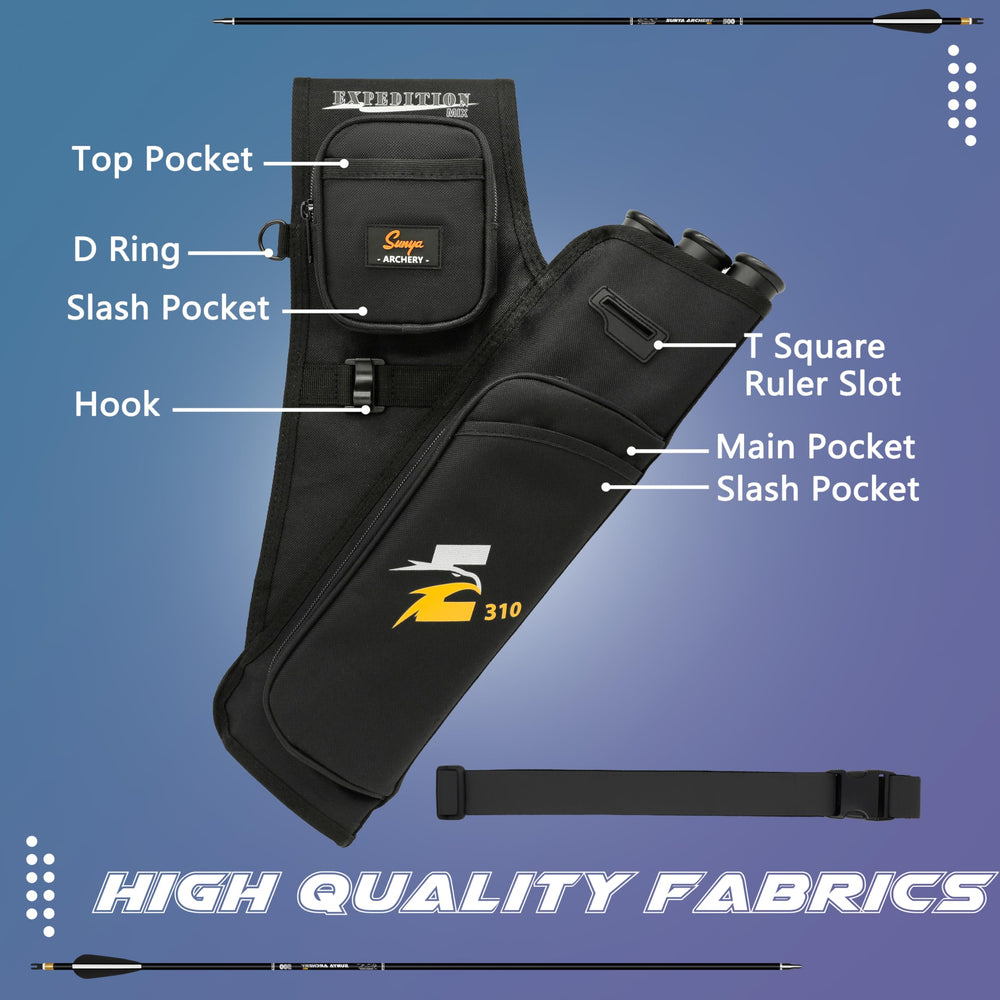 SUNYA Archery Hip Quiver release pockets keep small tools within reach