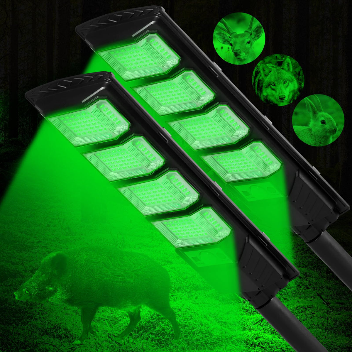 Sunlight Encounter hog lights 12000lm front view for clear wildlife targeting