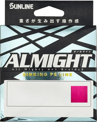 Sunline Almight pink sinking line enables precise lure control in low light conditions