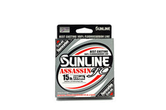 Sunline Assassin FC fishing line, clear and nearly invisible underwater, versatile for multiple fishing techniques