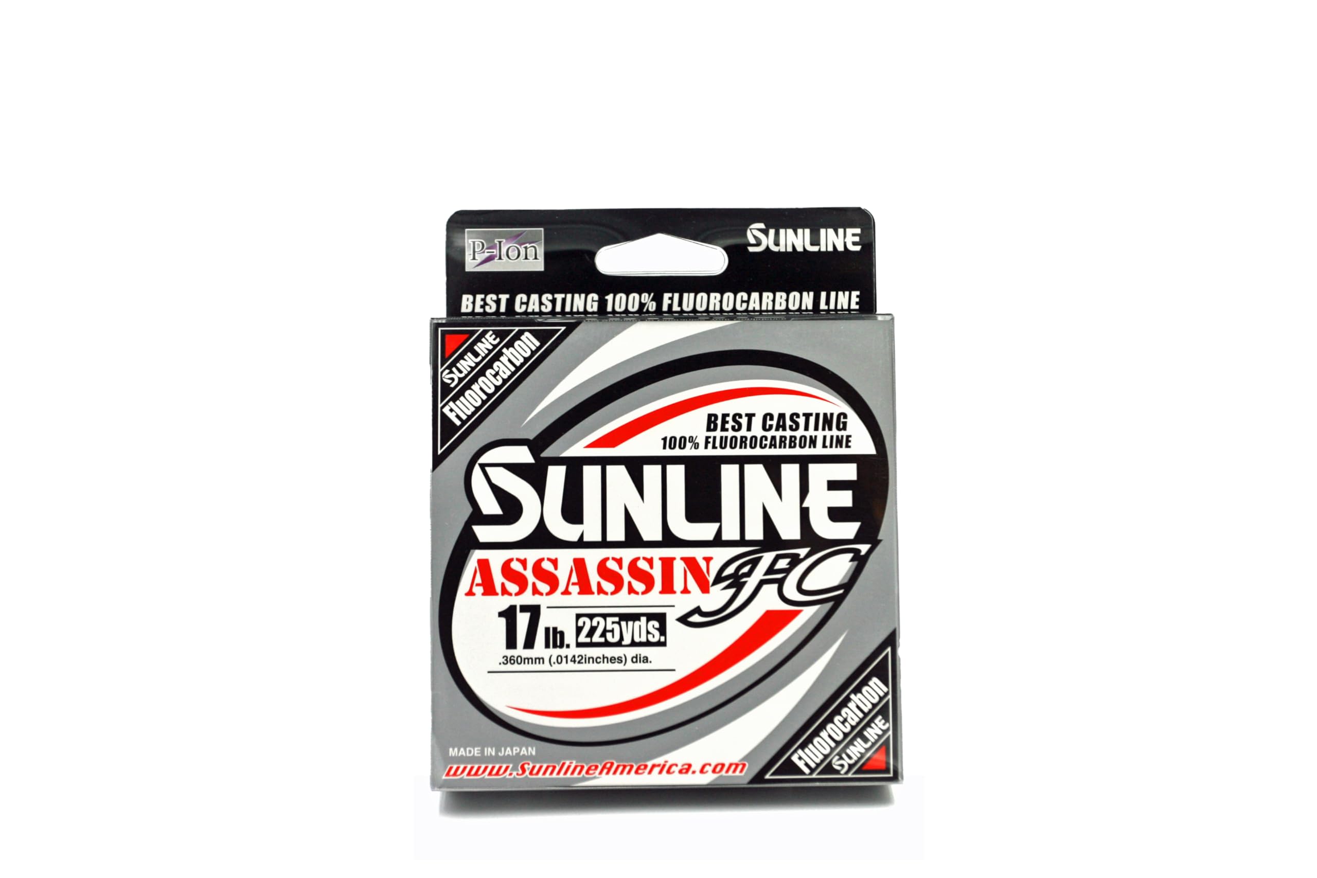 Sunline Assassin FC fishing line, 17 lb, 225 yd, clear—nearly invisible underwater for stealthy presentations