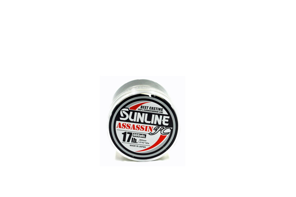 Sunline Assassin FC line in clear color for long casts and abrasion resistance.