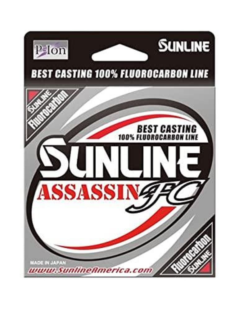Sunline Assassin FC spool close-up showing uniform diameter for smooth casting and accuracy