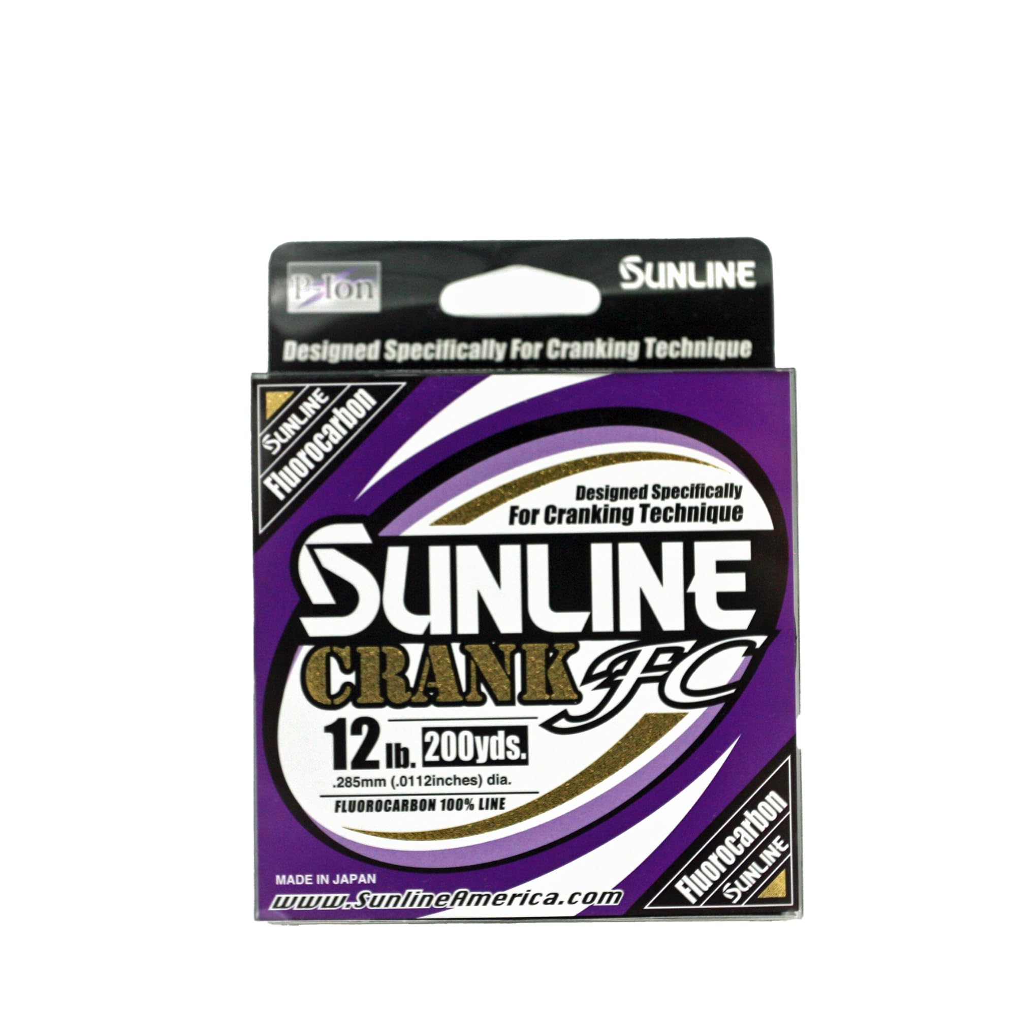 Sunline Crank FC Clear 12lb, 200yd fishing line spool for stealth casting.