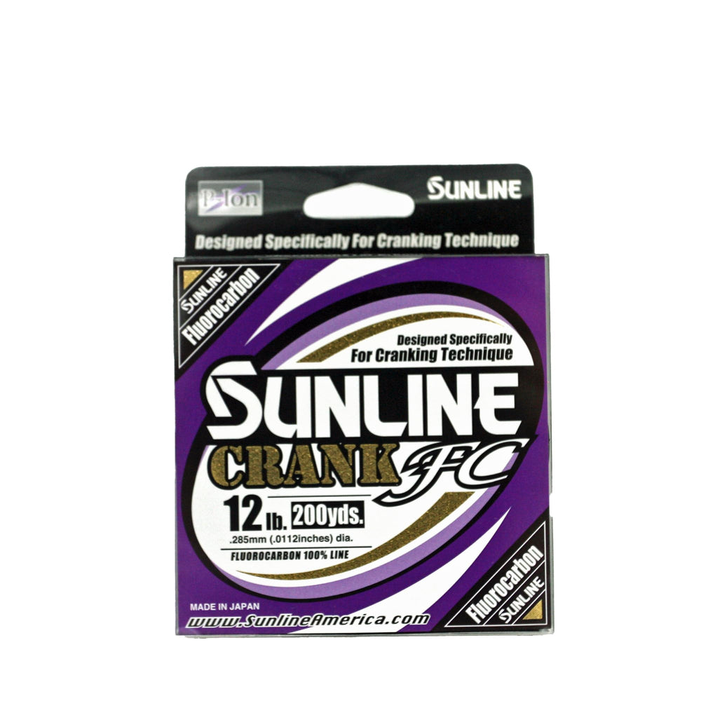 Sunline Crank FC Clear 12lb, 200yd fishing line spool for stealth casting.