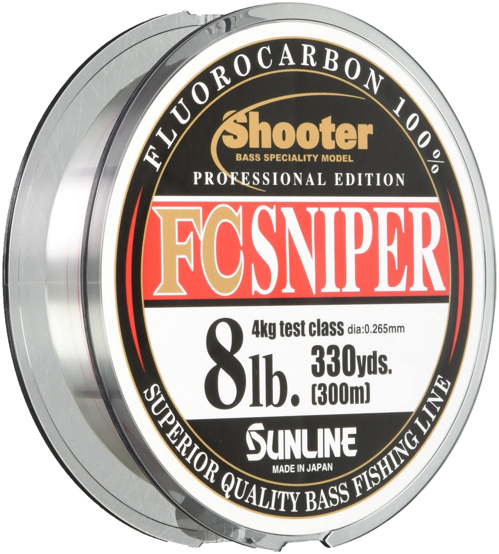 Sunline Fluorocarbon Line Shooter natural clear on reel for near invisibility and bite detection.