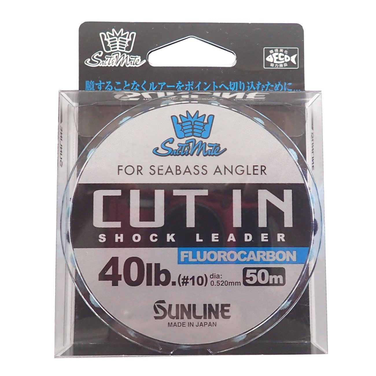 Sunline Saltimate leader front view shows durable, obstacle-resistant fluorocarbon construction.