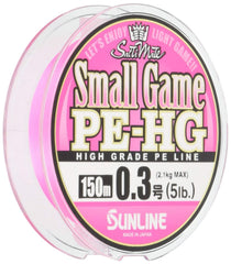 Sunline Saltimate Small Game HG pink line; high visibility for day and night fishing.