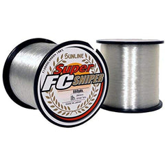 Sunline Super FC Sniper 25 lb natural clear for deep-water visibility and sensitivity.