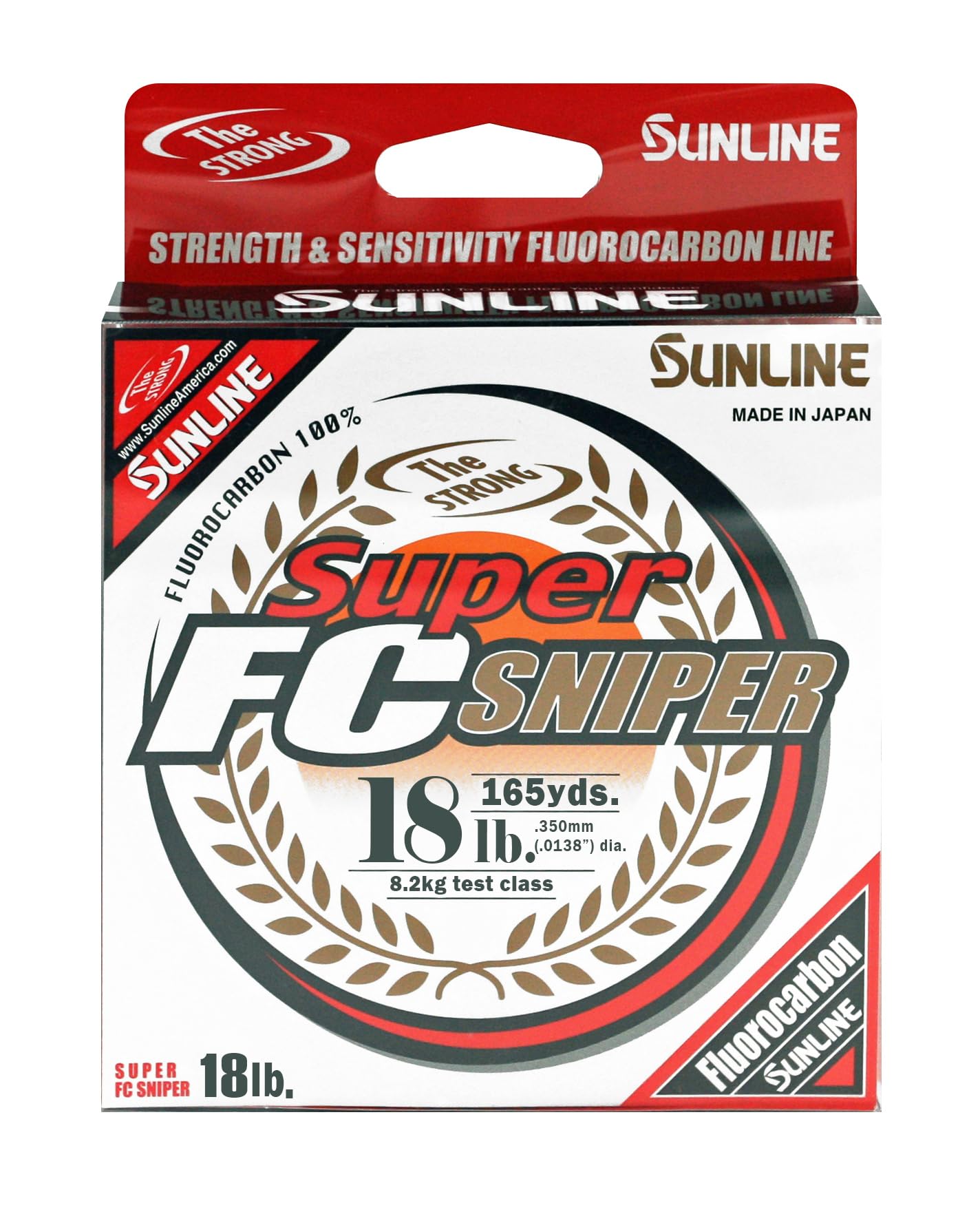 Sunline Super FC Sniper fluorocarbon line, 18 lb, 165 yd, natural clear, low memory for smooth casting