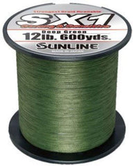 Sunline SX1 Deep Green braided line on spool, smooth casting and neutral buoyancy for bass fishing.