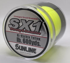 Sunline SX1 hi-visible yellow fishing line, 600yd, 10lb test, enhances visibility and control