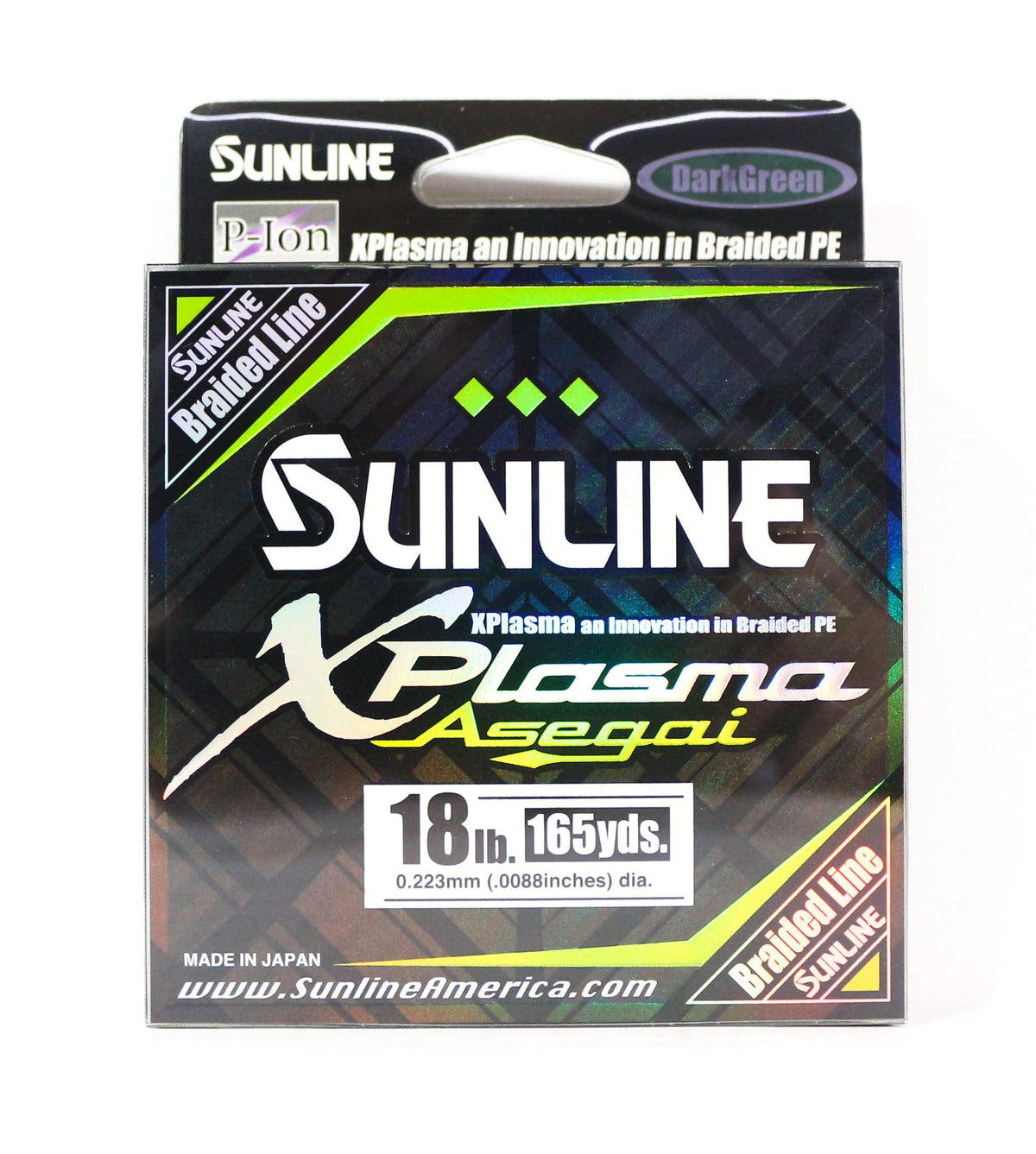 Sunline Xplasma Asegai 18LB 165yd Dark Green packaging image