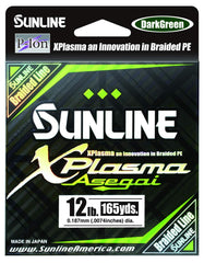 Sunline Xplasma Asegai dark green fishing line, ideal for long casts and reliable strength.