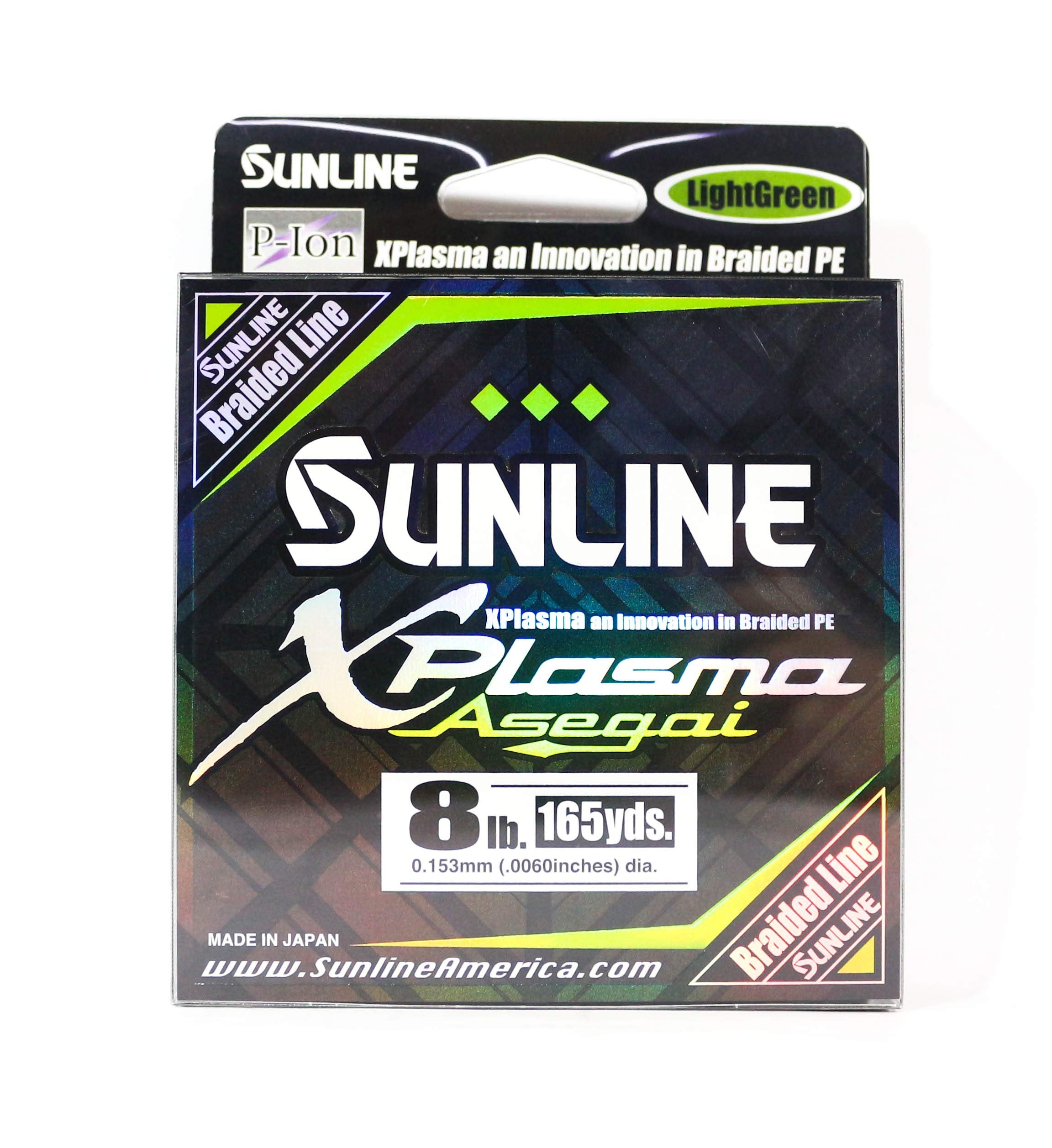 Sunline Xplasma Asegai 8LB light green for smooth casts and abrasion resistance.