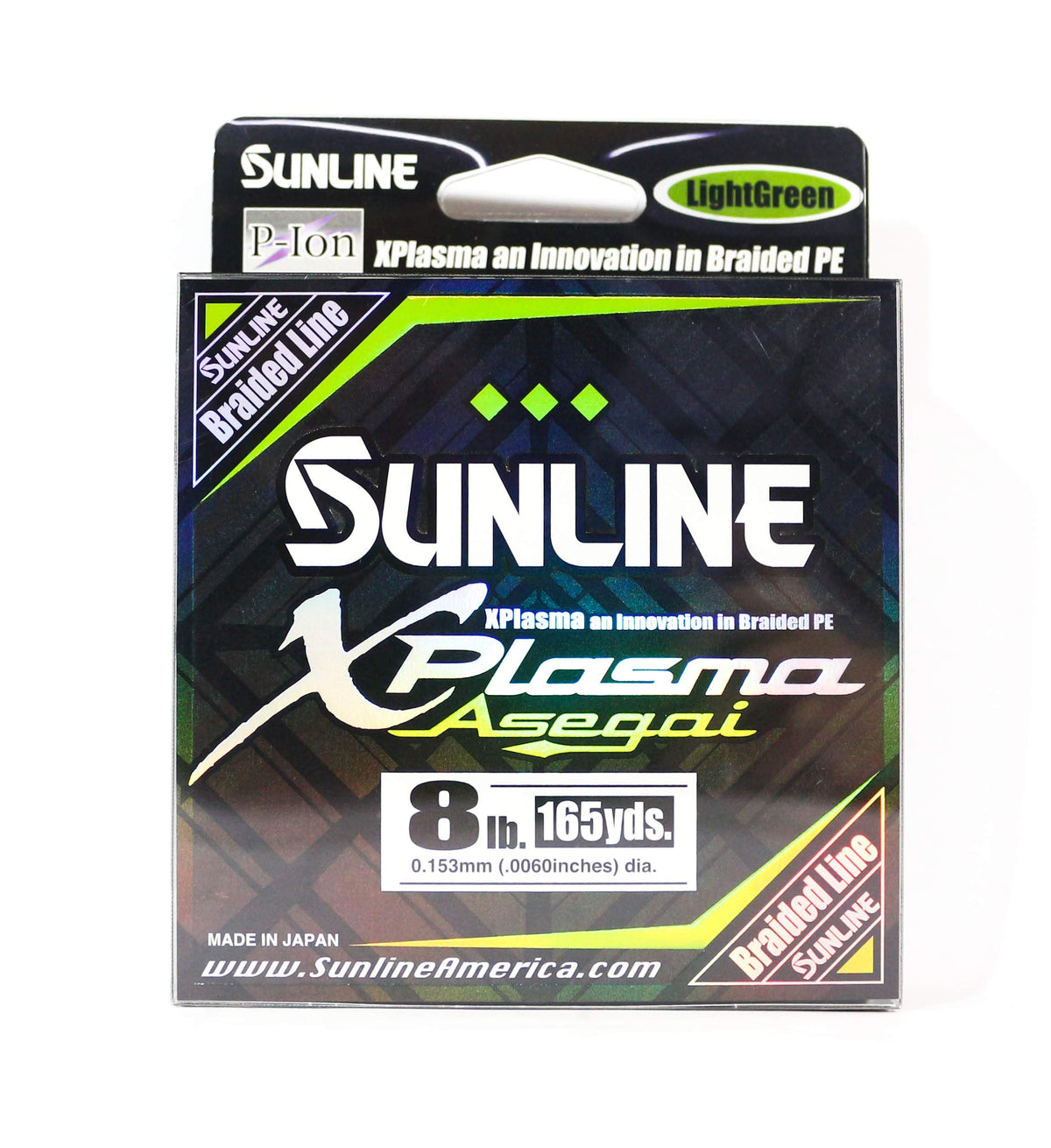 Sunline Xplasma Asegai 8LB light green for smooth casts and abrasion resistance.