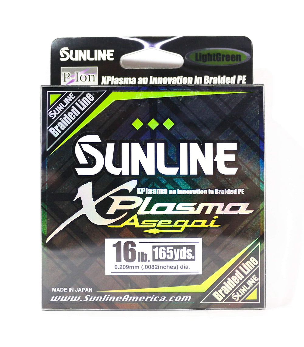 Sunline Xplasma Asegai 16lb 165 yd light green closeup highlights smooth surface for longer, accurate casts