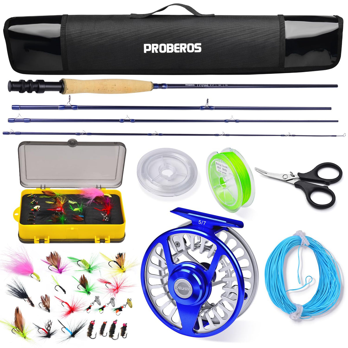 Sunlure 4-piece 9'6\" fly rod with 5/7wt reel