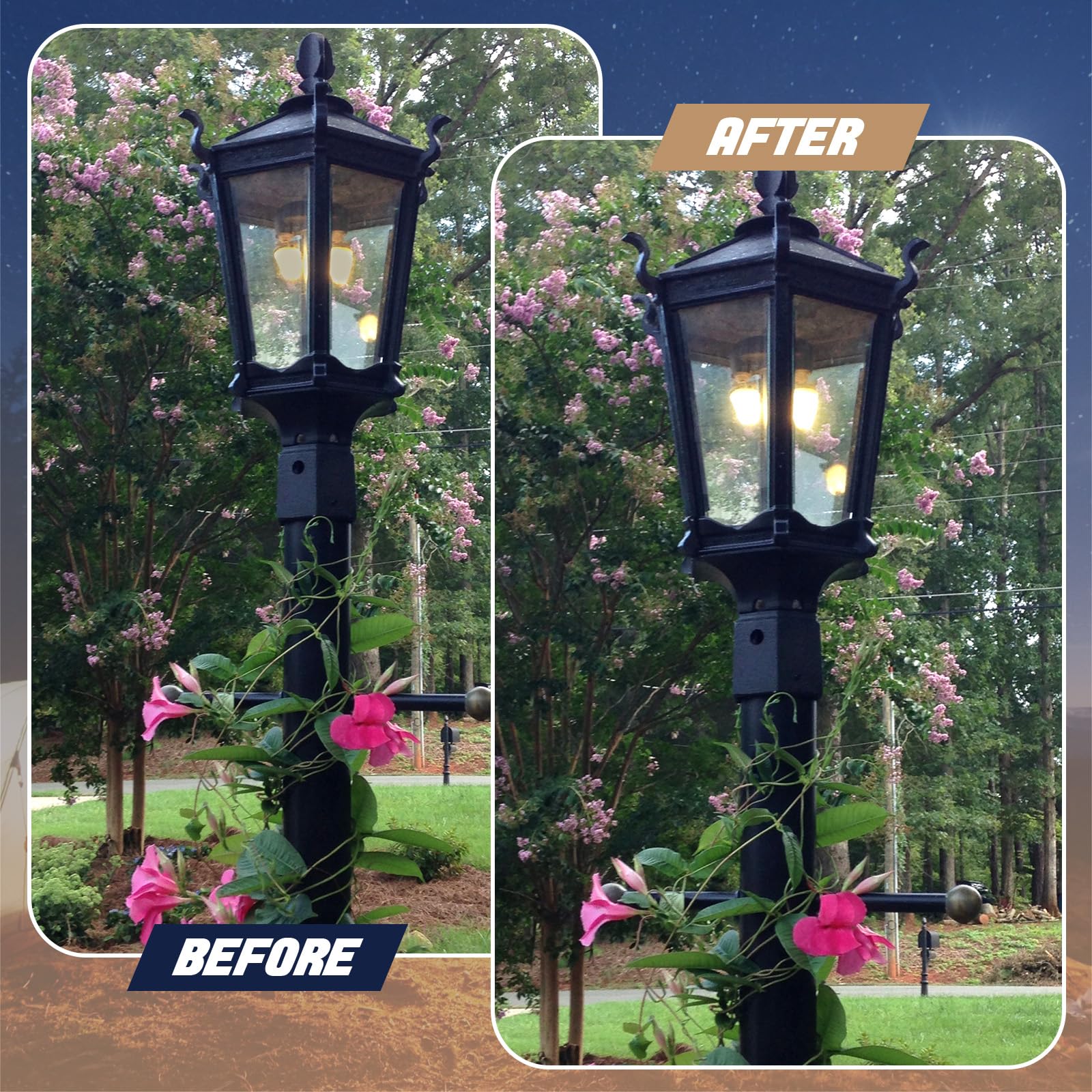 Sunnychicc indoor-outdoor lantern mantle compatible with many lamps.