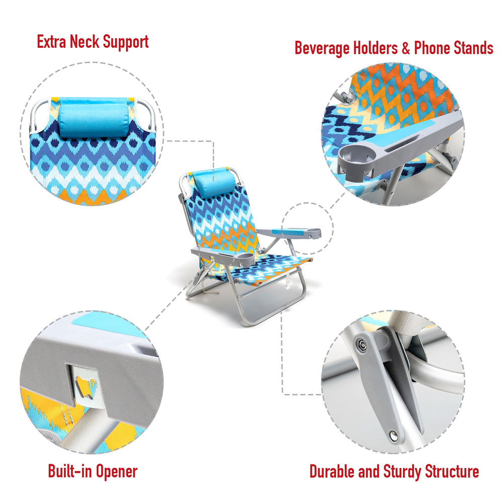 SunnyFeel backpack straps enable hands-free carry to campsites and beaches.
