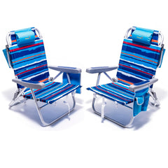 SunnyFeel beach chairs 2-pack folded for portable storage.