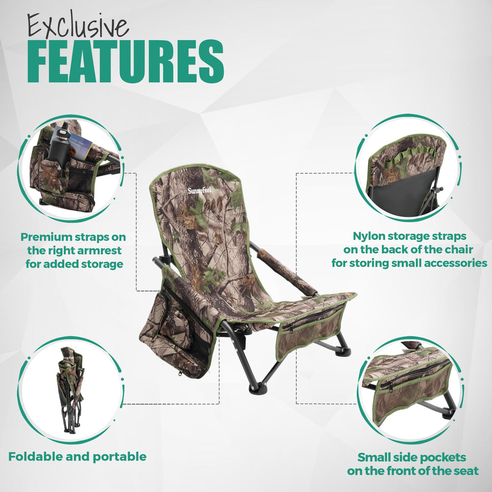 SUNNYFEEL camo chair breathable fabric emphasizes cooling comfort during long sits