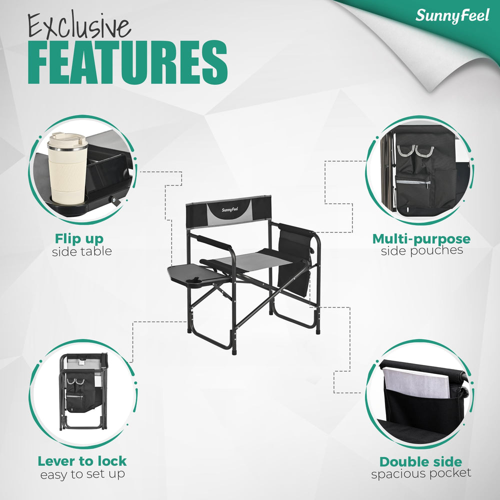 SunnyFeel chair with heavy-duty steel frame supporting up to 350 lbs